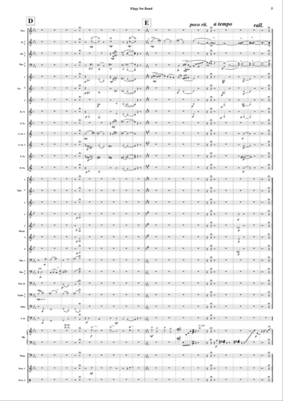 Elegy for Band Concert Band scores gallery preview page 6