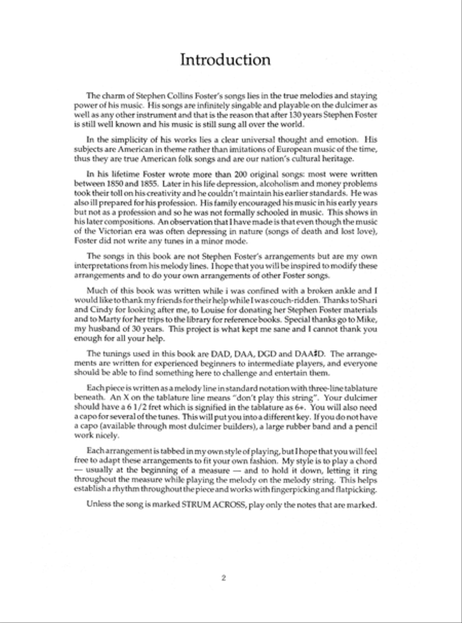 Stephen Foster for Mountain Dulcimer Mountain Dulcimer scores gallery preview page 8