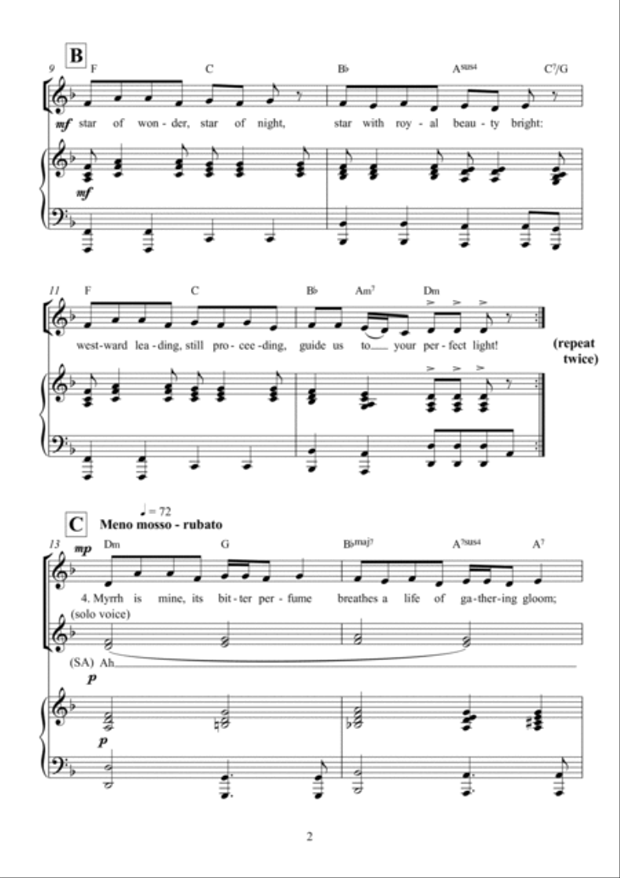 We Three Kings, Noel We Three Kings, Noel 4-Part scores gallery preview page 3