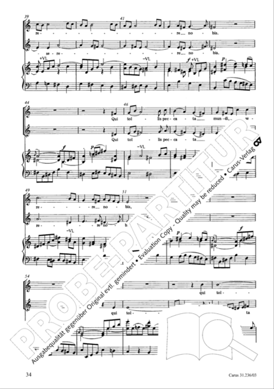 Mass in G Major 4-Part scores gallery preview page 35