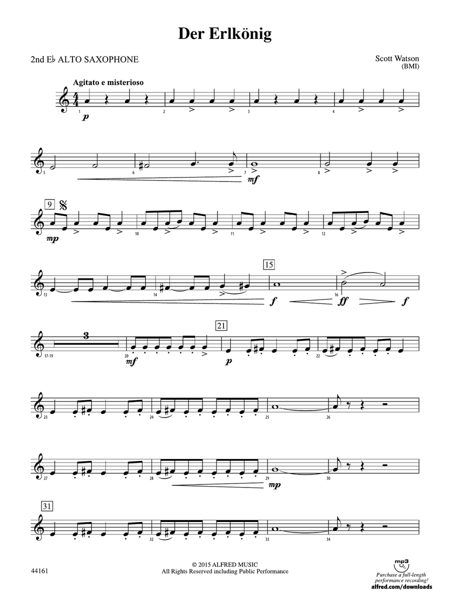 Der Erlkönig: 2nd E-flat Alto Saxophone