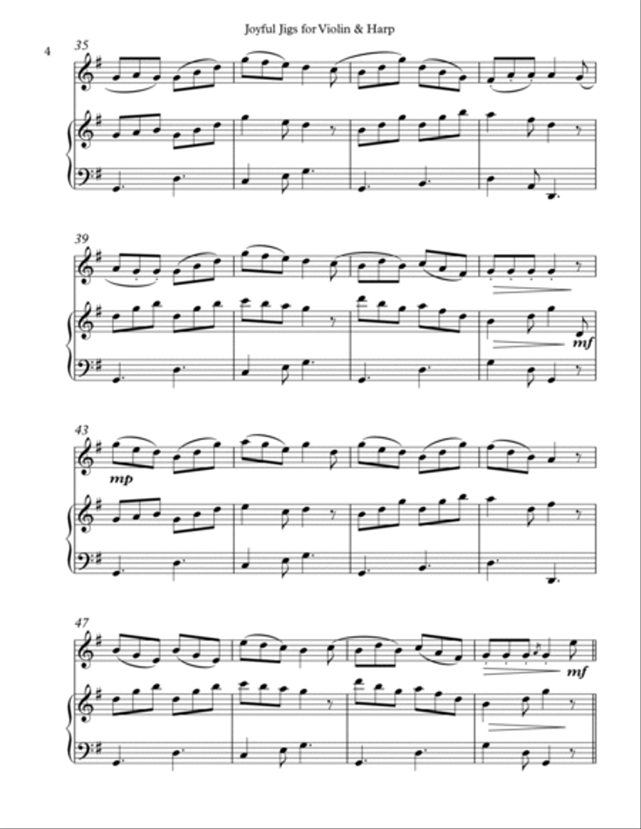 Joyful Jigs, Duet for Oboe & Harp Oboe scores gallery preview page 4