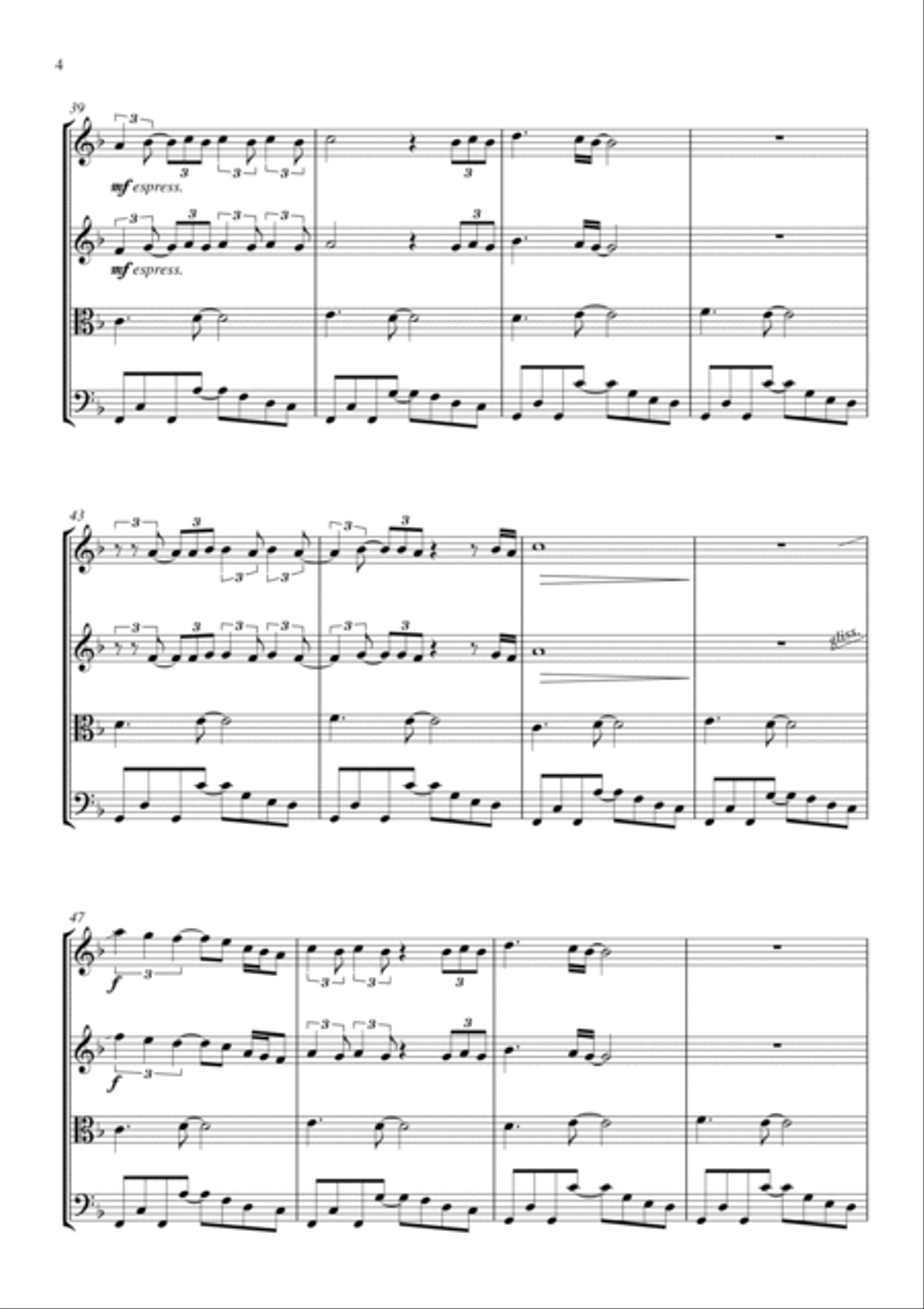 L'appuntamento (sentado A'beira Do Caminho) String Quartet scores gallery preview page 4