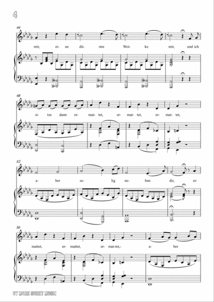 Mozart-An Chloe in D flat Major,for Voice and Piano Voice Solo scores gallery preview page 6