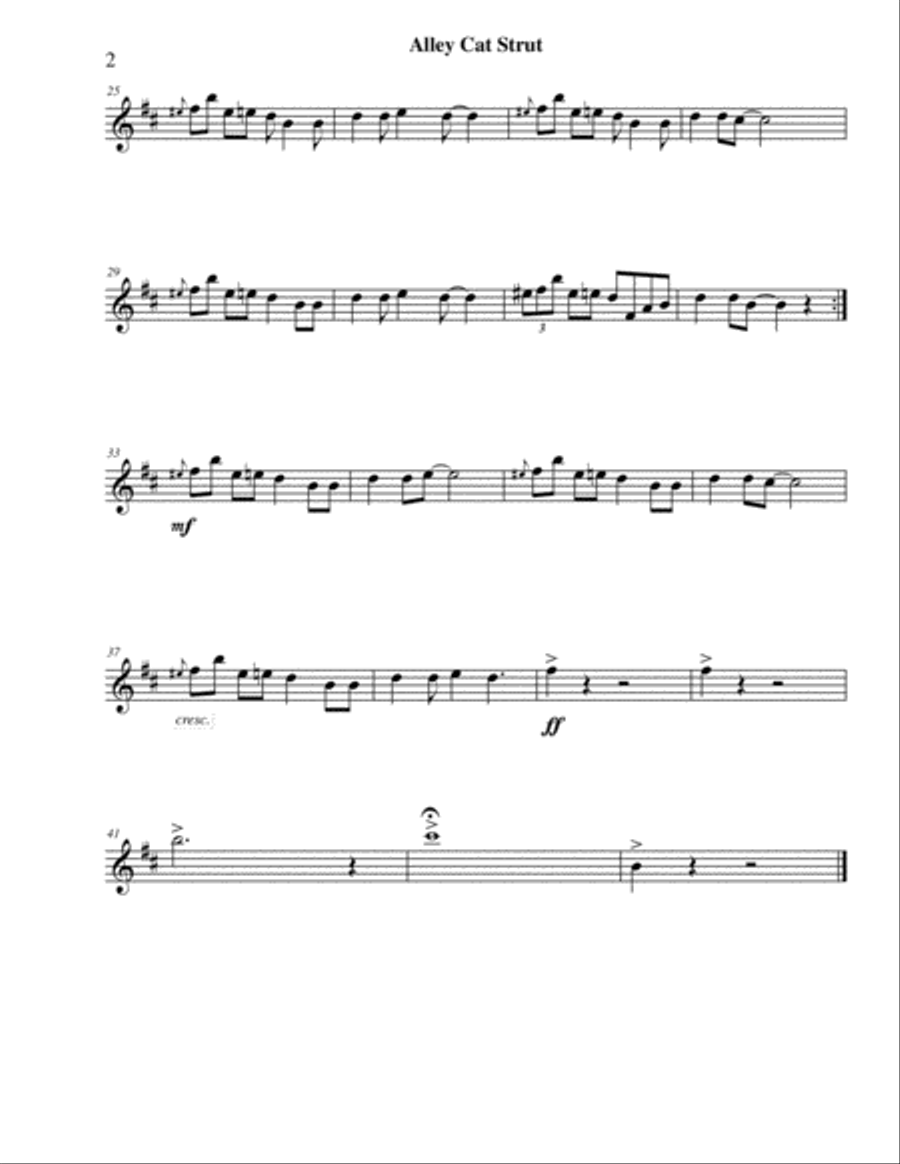 Alley Cat Strut - Tenor Sax and Piano Jazz Ensemble scores gallery preview page 4