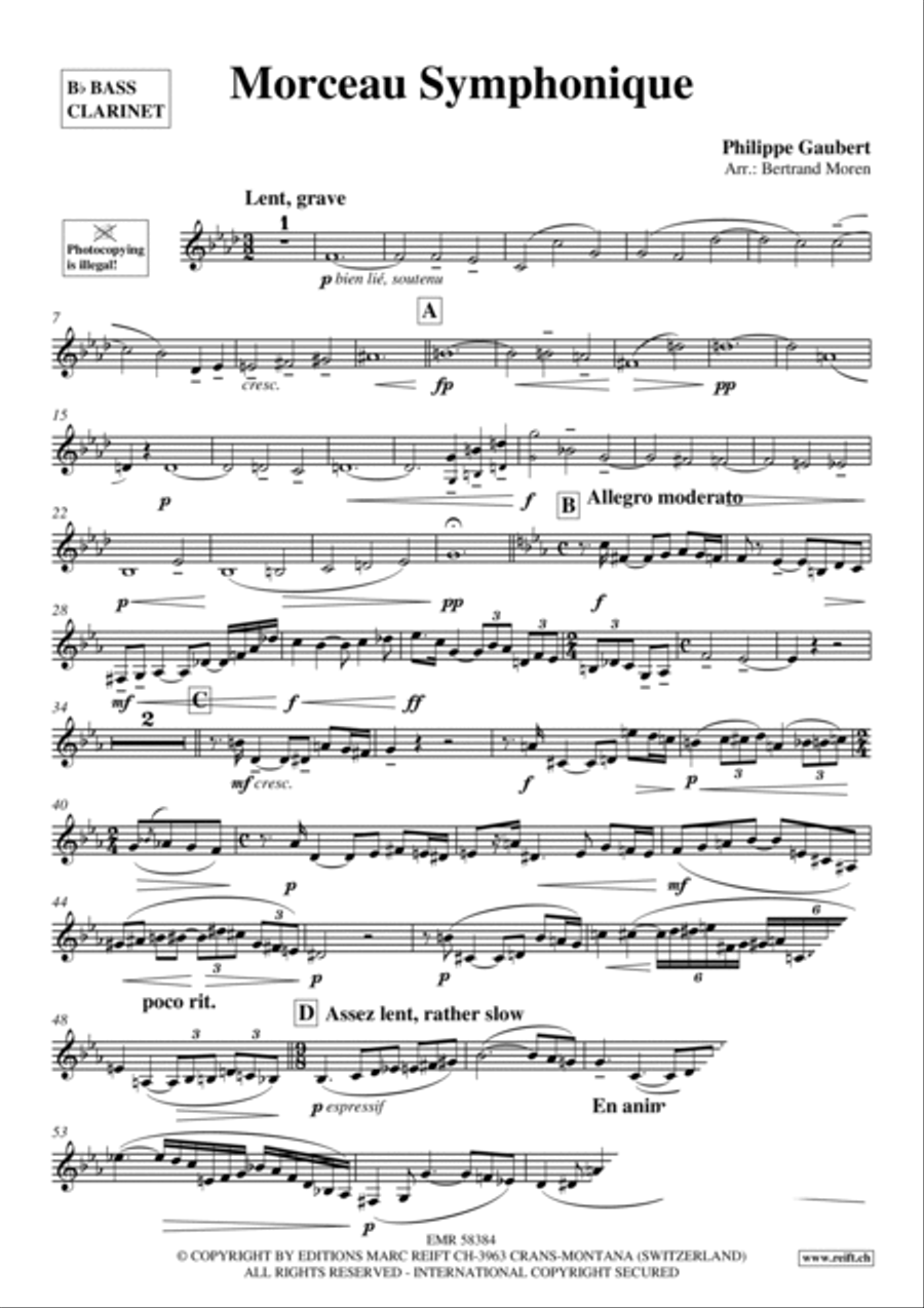 Morceau Symphonique Morceau Symphonique Bass Clarinet scores gallery preview page 3