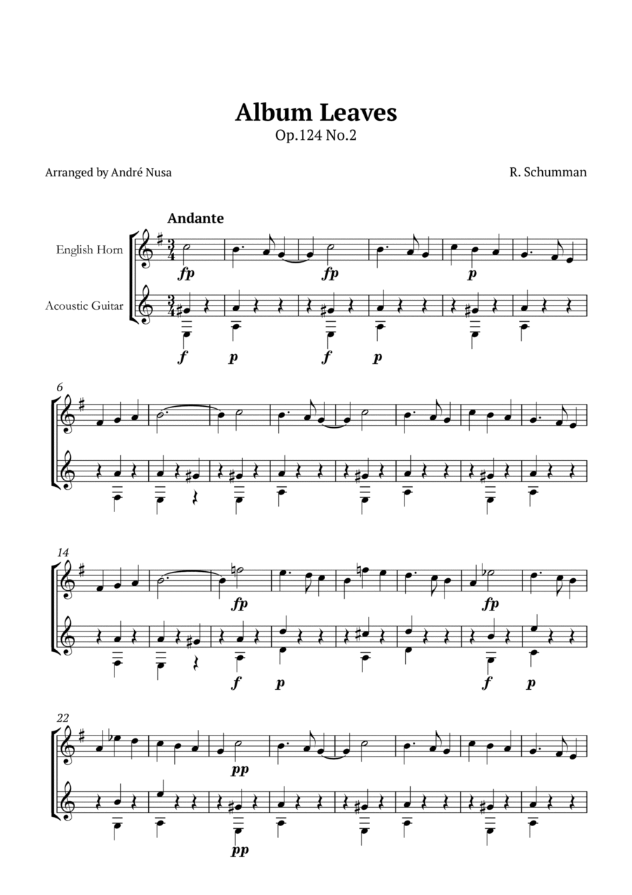 Album Leaves Op.124 No.2 English Horn scores gallery preview page 1