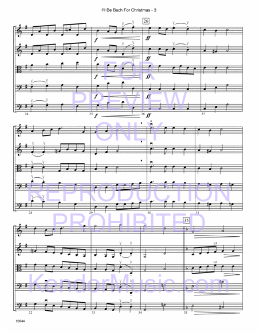 I'll Be Bach For Christmas (Full Score) String Orchestra scores gallery preview page 4