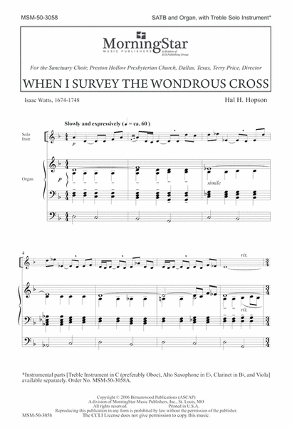 When I Survey the Wondrous Cross (Downloadable Choral Score)