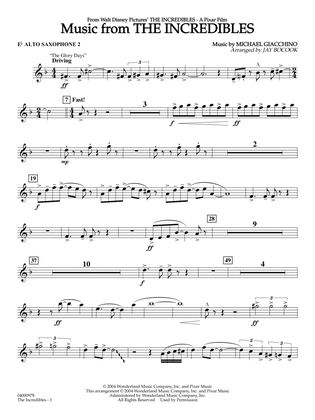 Book cover for Music from The Incredibles (arr. Jay Bocook) - Eb Alto Saxophone 2
