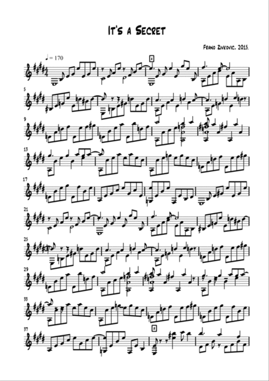 It's a Secret It's a Secret Guitar Solo scores gallery preview page 2