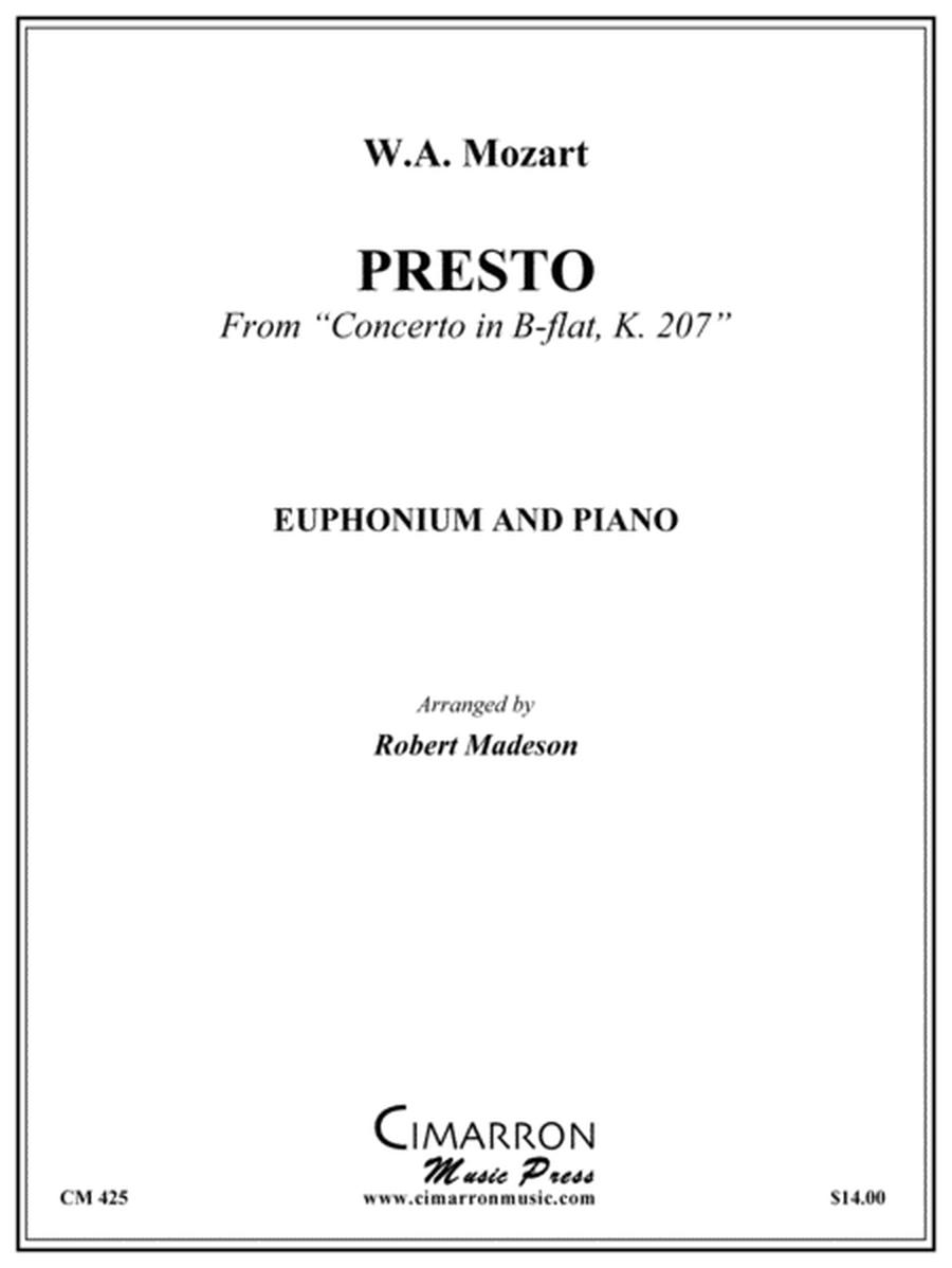 Presto from Concerto in Bb, K.207