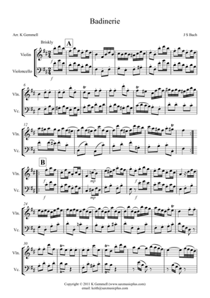 Badinerie – Violin & Cello Duet