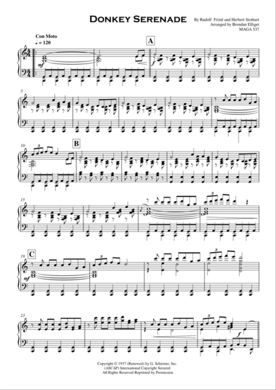 Donkey Serenade Donkey Serenade Piano Solo scores gallery preview page 2
