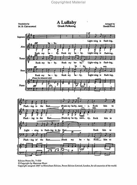 Lullaby for SATB Choir