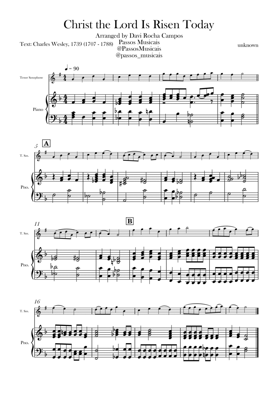 Christ the Lord is Rises today Chamber Music scores gallery preview page 1