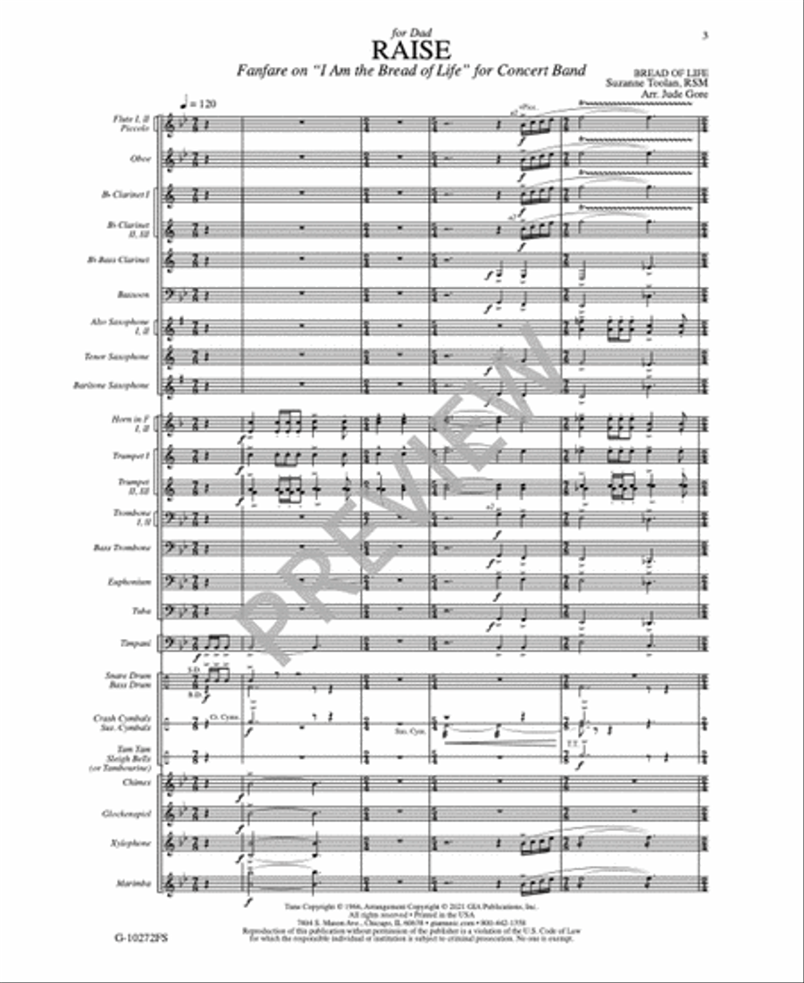Raise - Full Score and Parts Set of Parts scores gallery preview page 5