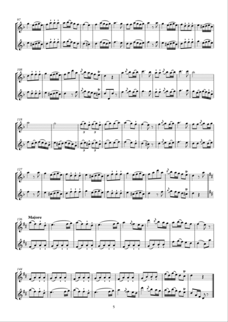 Mezger Six Duets for two flutes Op. 3 No. 4 - 6 Flute Duet scores gallery preview page 6