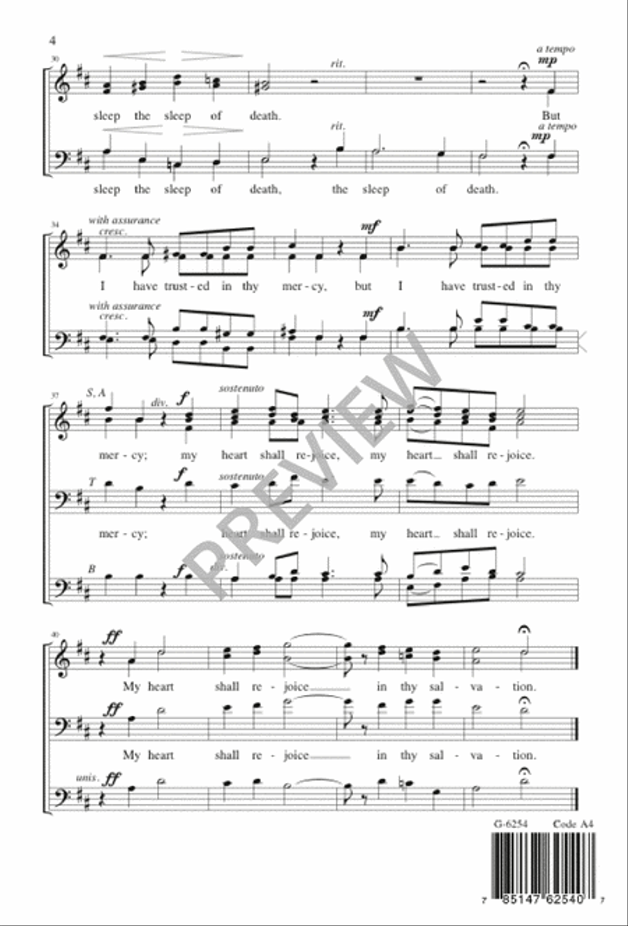 Psalm 13: How Long Wilt Thou Forget Me 4-Part scores gallery preview page 4