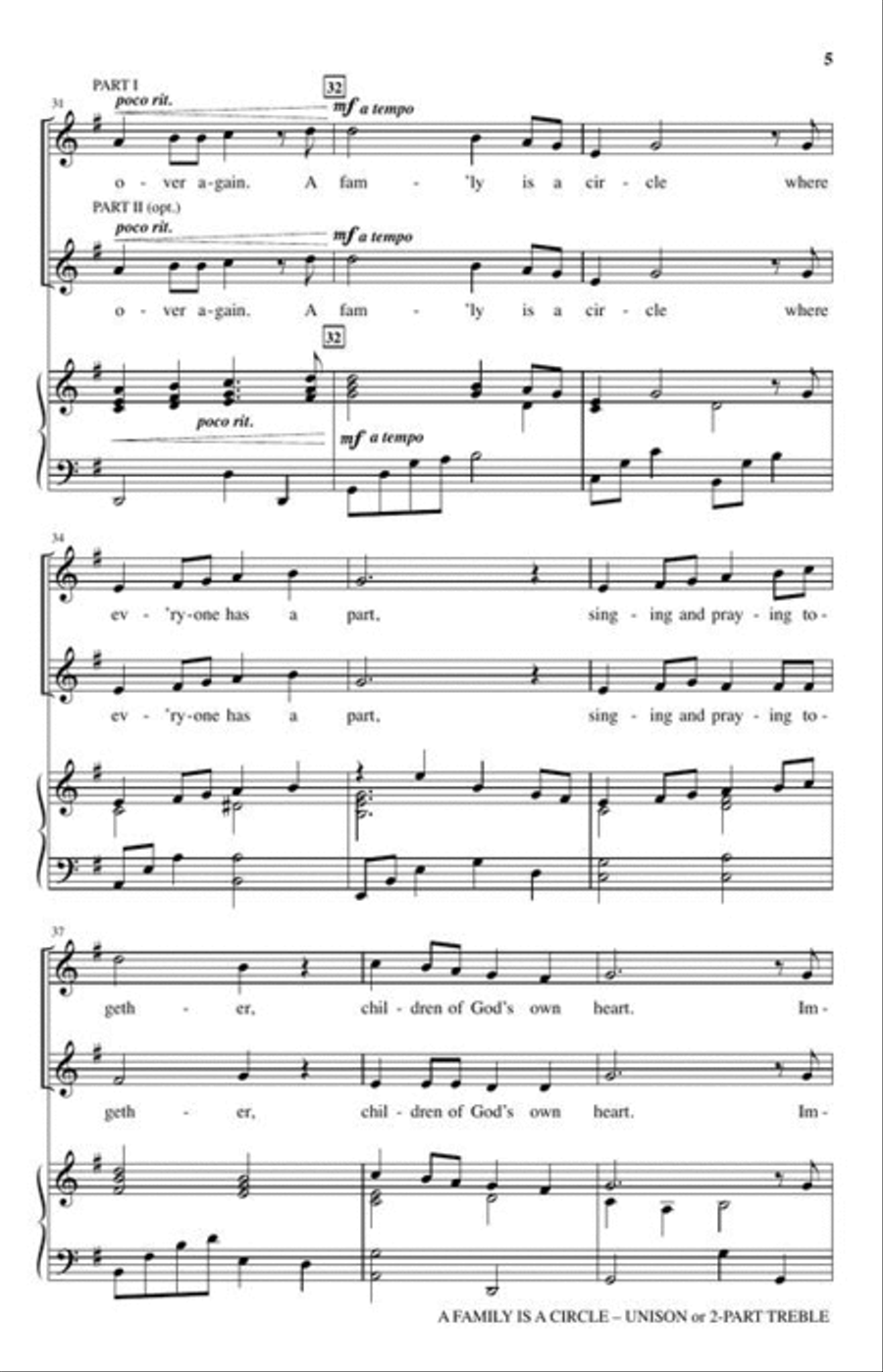 A Family Is a Circle A Family Is a Circle Unison Choir scores gallery preview page 4