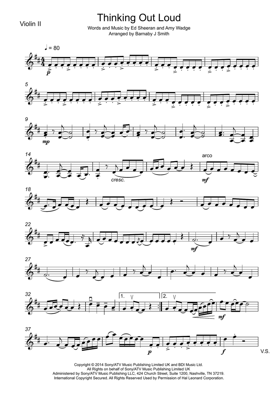 Thinking Out Loud String Quartet scores gallery preview page 3