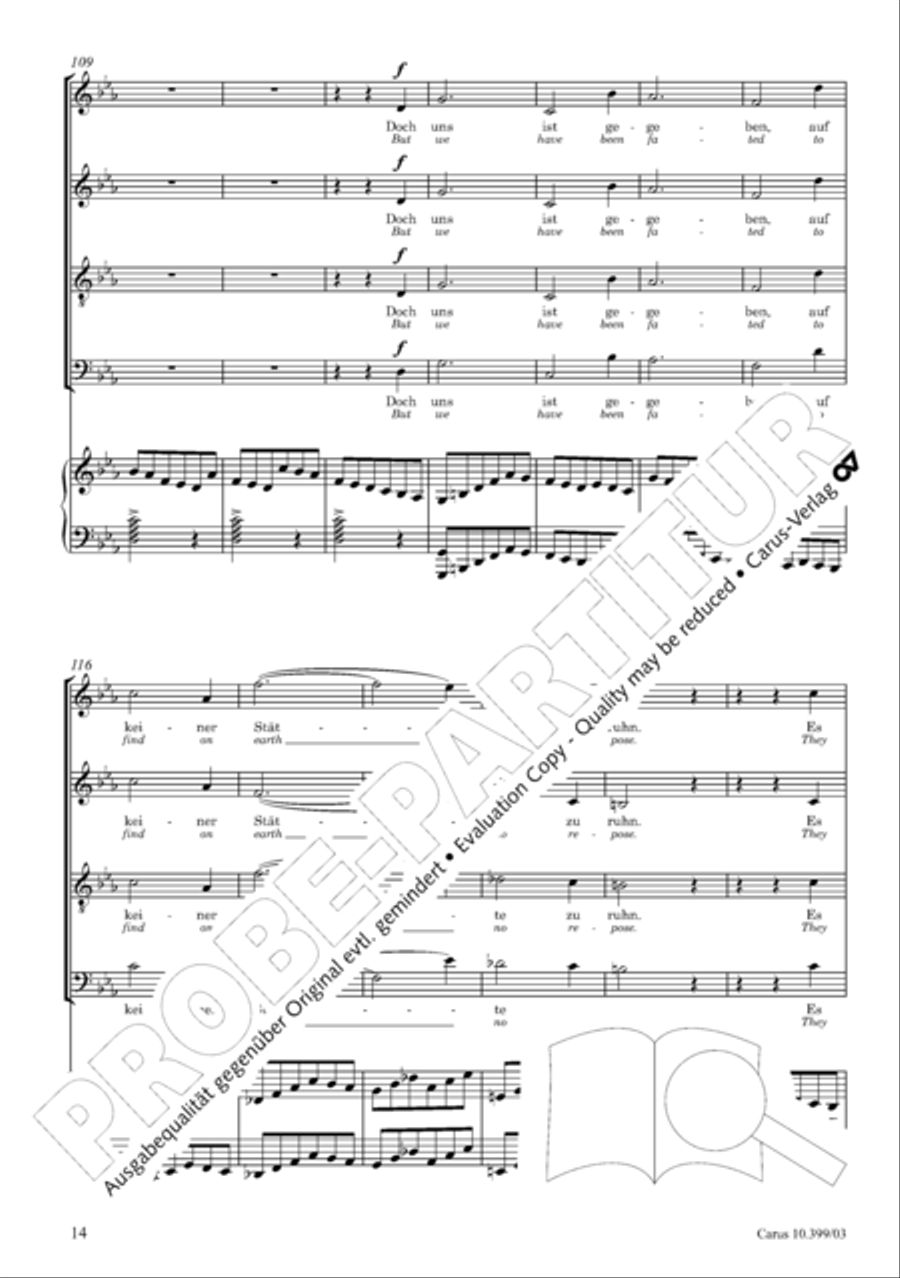 Schicksalslied, Op. 54 4-Part scores gallery preview page 15