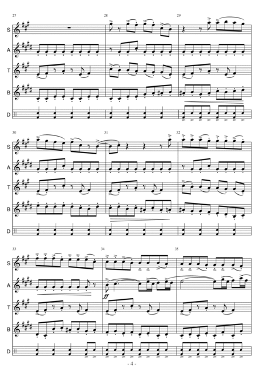 Babylon - Main Title Theme Saxophone Quartet scores gallery preview page 4
