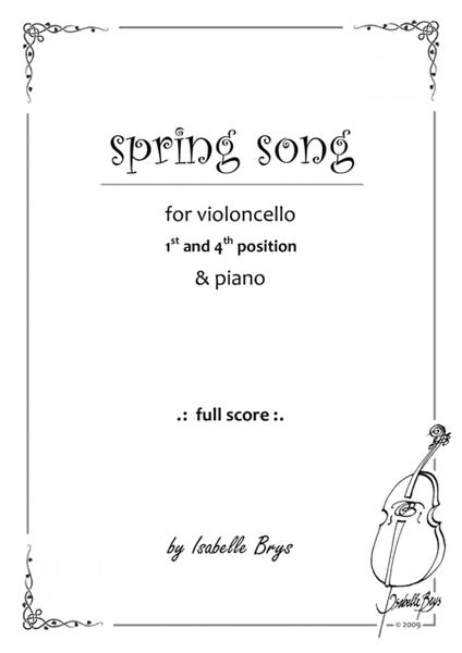 Spring Song for Cello and Piano