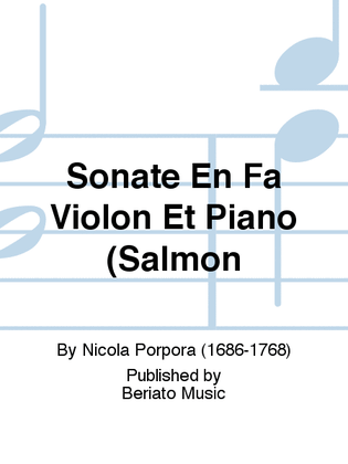 Sonate En Fa Violon Et Piano (Salmon