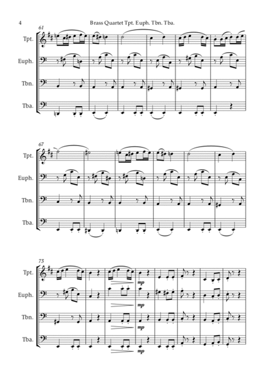 Beethoven Symphony 7 Movement 2 Allegretto for Brass Quartet Trumpet Euphonium Trombone Tuba image number null
