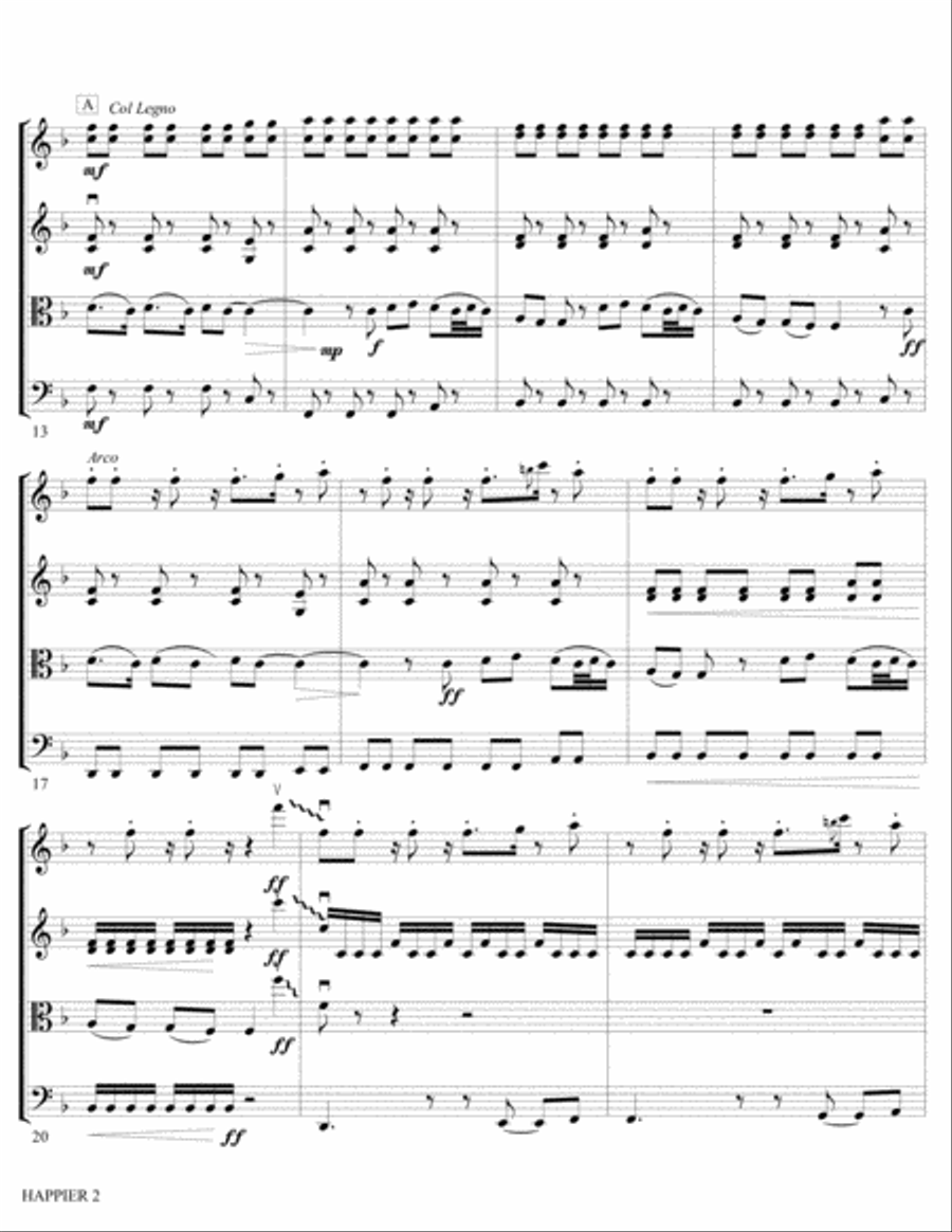 Happier Happier String Quartet scores gallery preview page 2