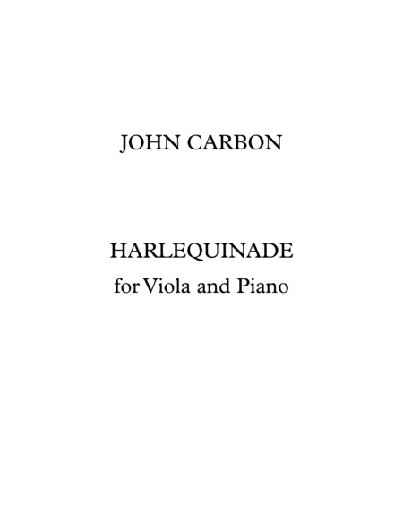Harlequinade for viola and orchestra (viola and piano version) image number null