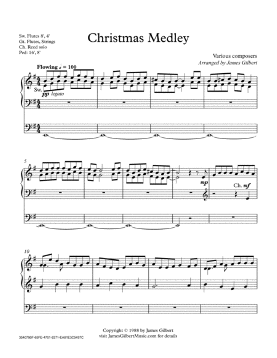 Christmas Medley Organ Solo scores gallery preview page 1