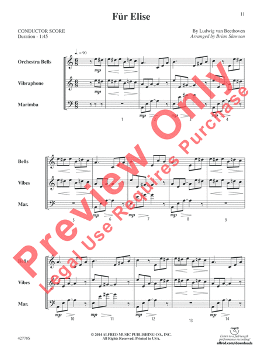 Classic Mallet Trios -- Beethoven Small Ensemble scores gallery preview page 12