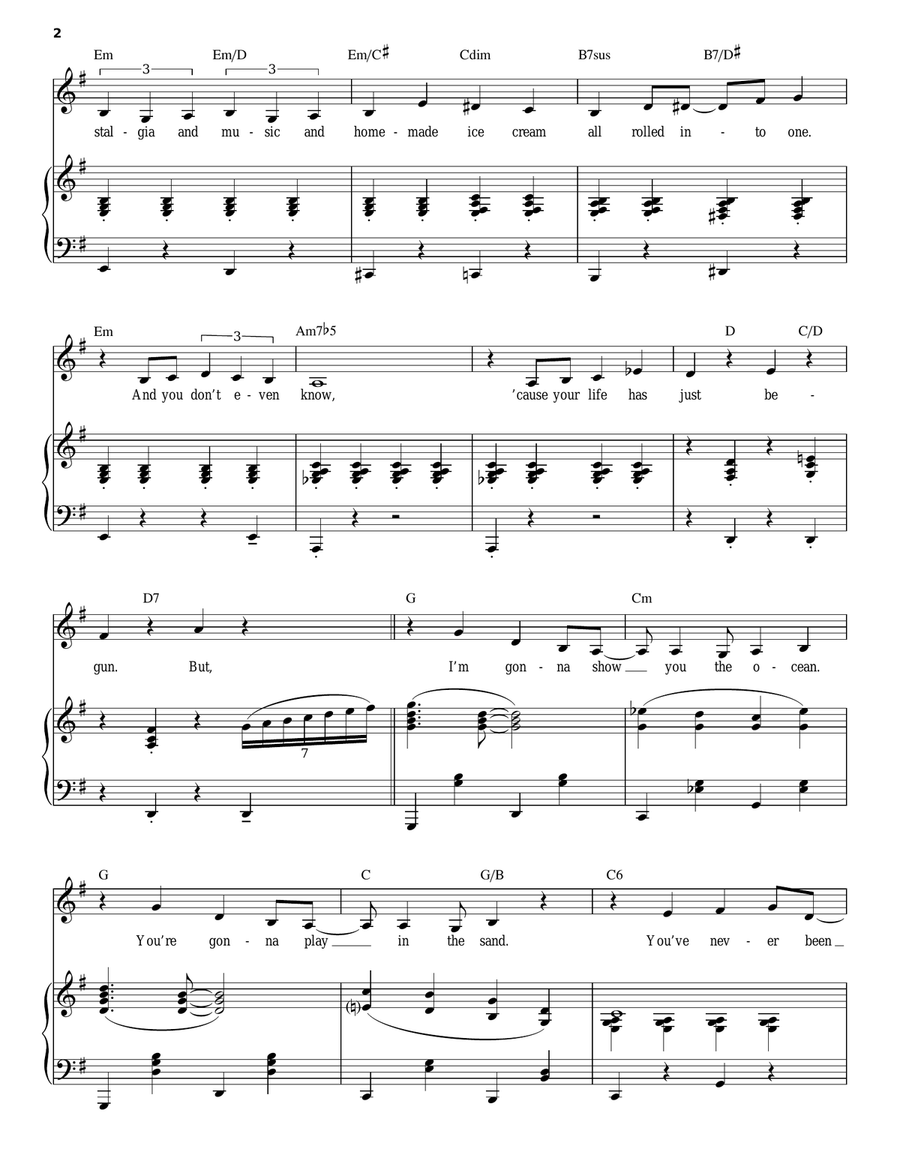 I Get To Show You The Ocean Piano, Vocal scores gallery preview page 2