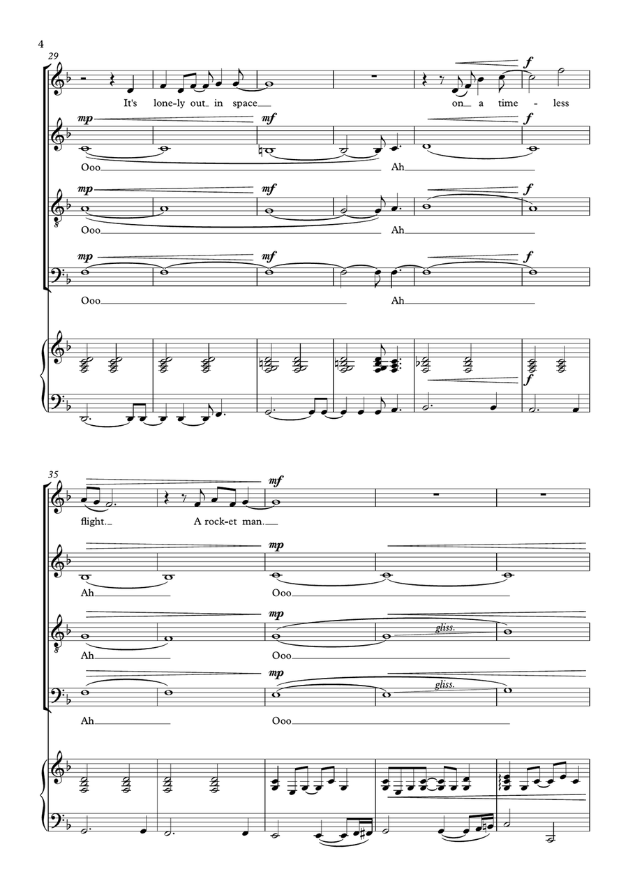 Rocket Man (i Think It's Gonna Be A Long Long Time) 4-Part scores gallery preview page 4