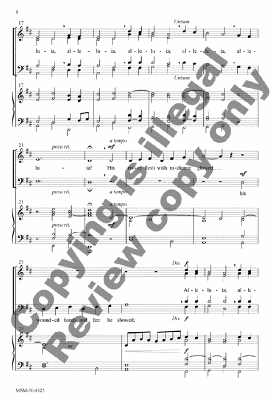 That Easter Day with Joy Was Bright 4-Part scores gallery preview page 4