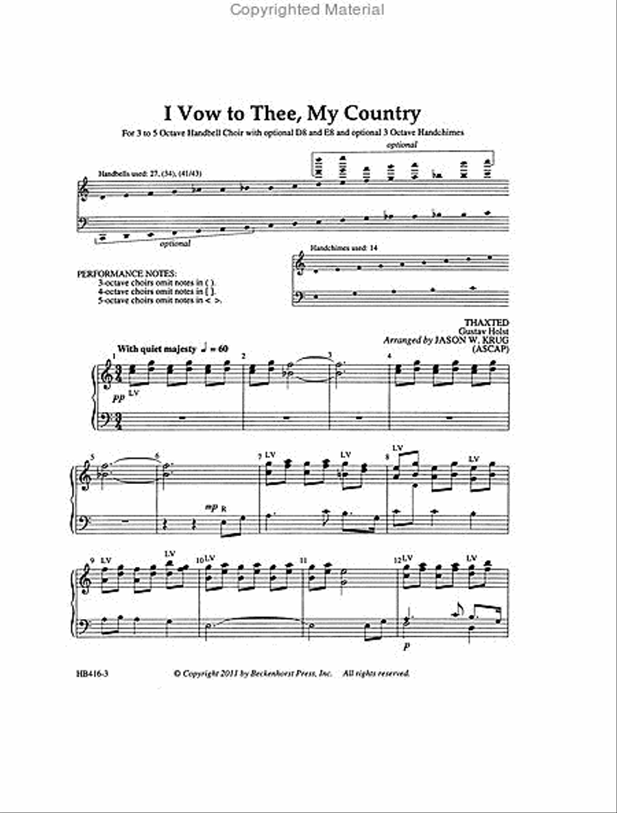 I Vow to Thee, My Country 5-Octaves scores gallery preview page 2