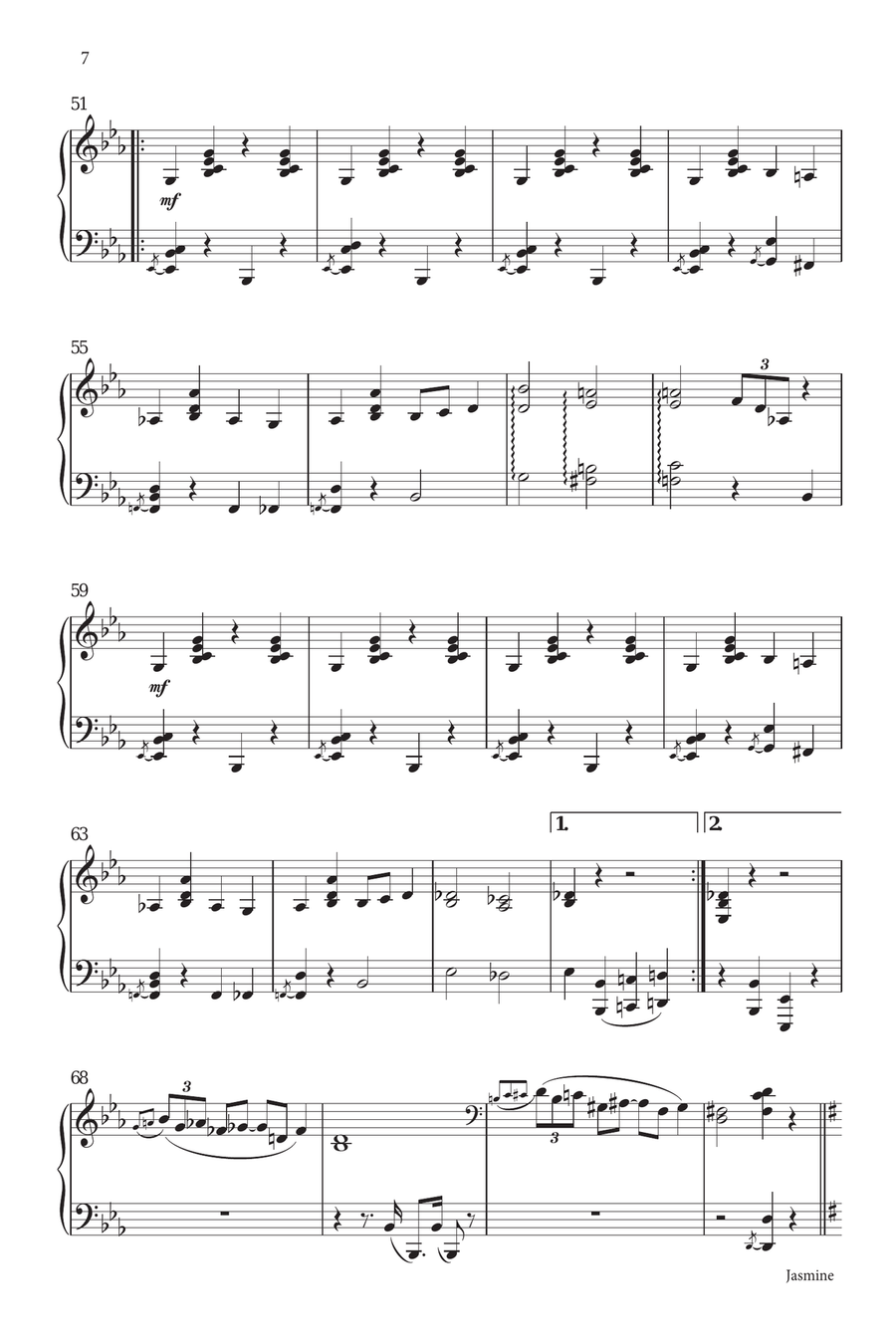 Jasmine Piano Duet scores gallery preview page 7