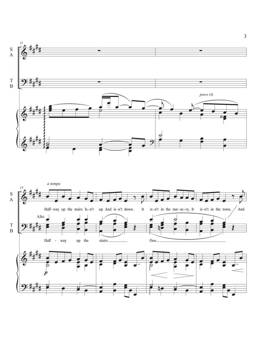 Halfway Down the Stairs 4-Part scores gallery preview page 3