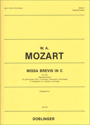 Book cover for Missa brevis C-Dur, KV 220