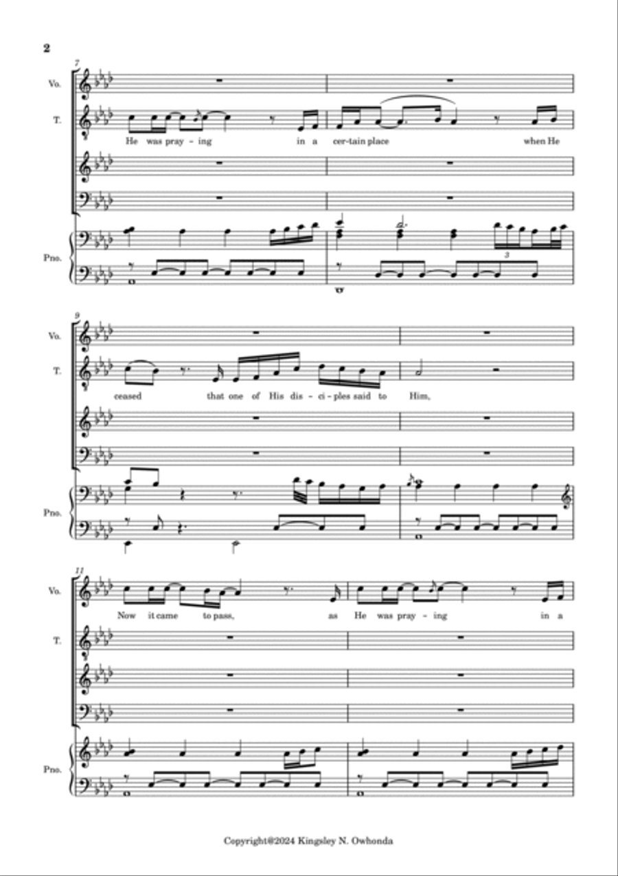 Teach us to Pray 4-Part scores gallery preview page 2