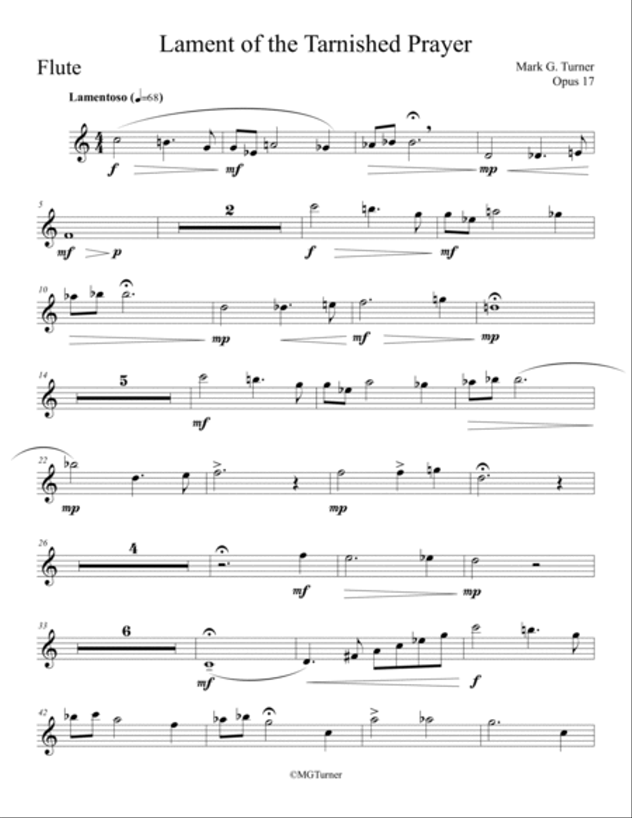 Lament of the Tarnished Prayer Small Ensemble scores gallery preview page 2