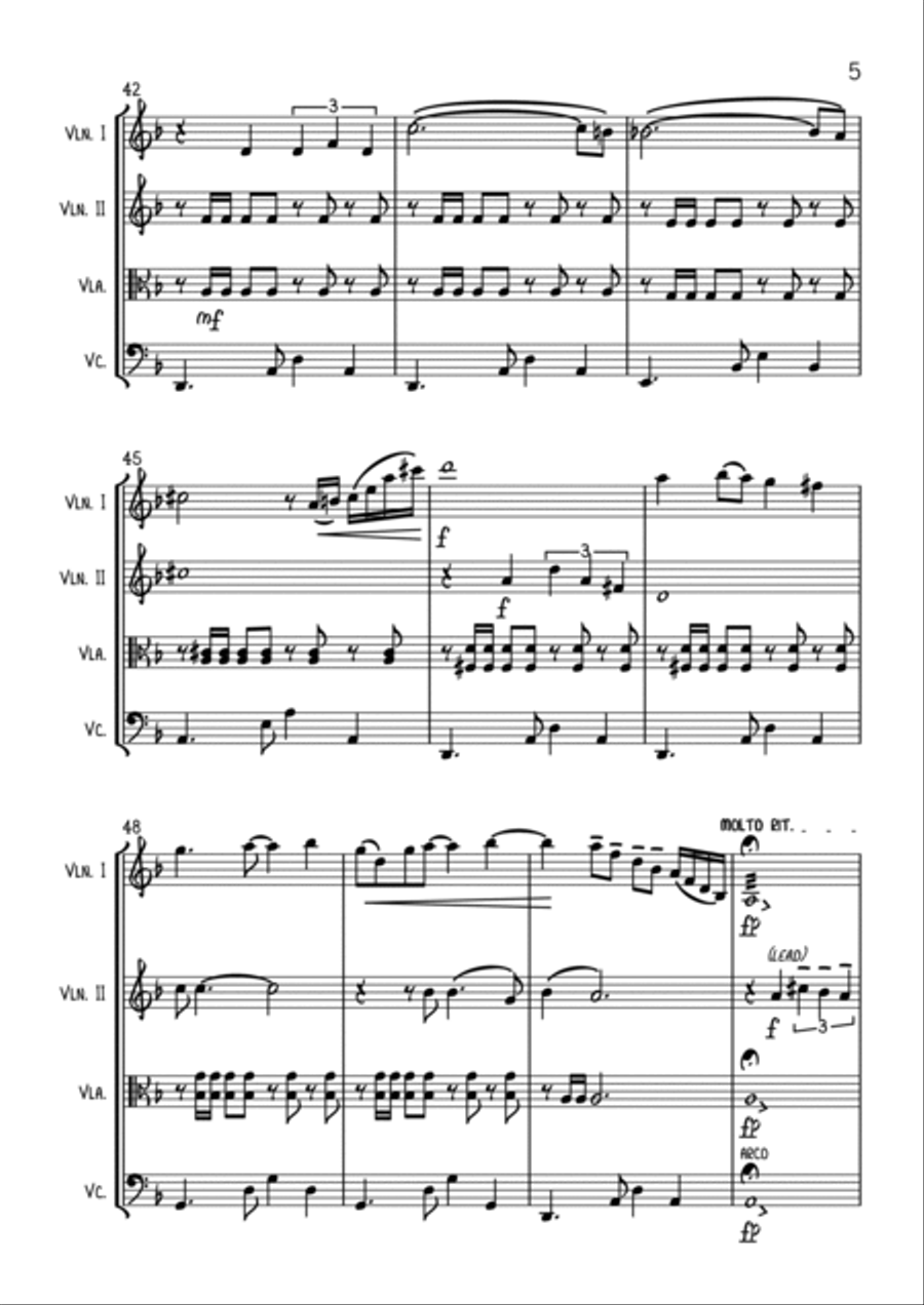 From Russia With Love From Russia With Love String Quartet scores gallery preview page 5