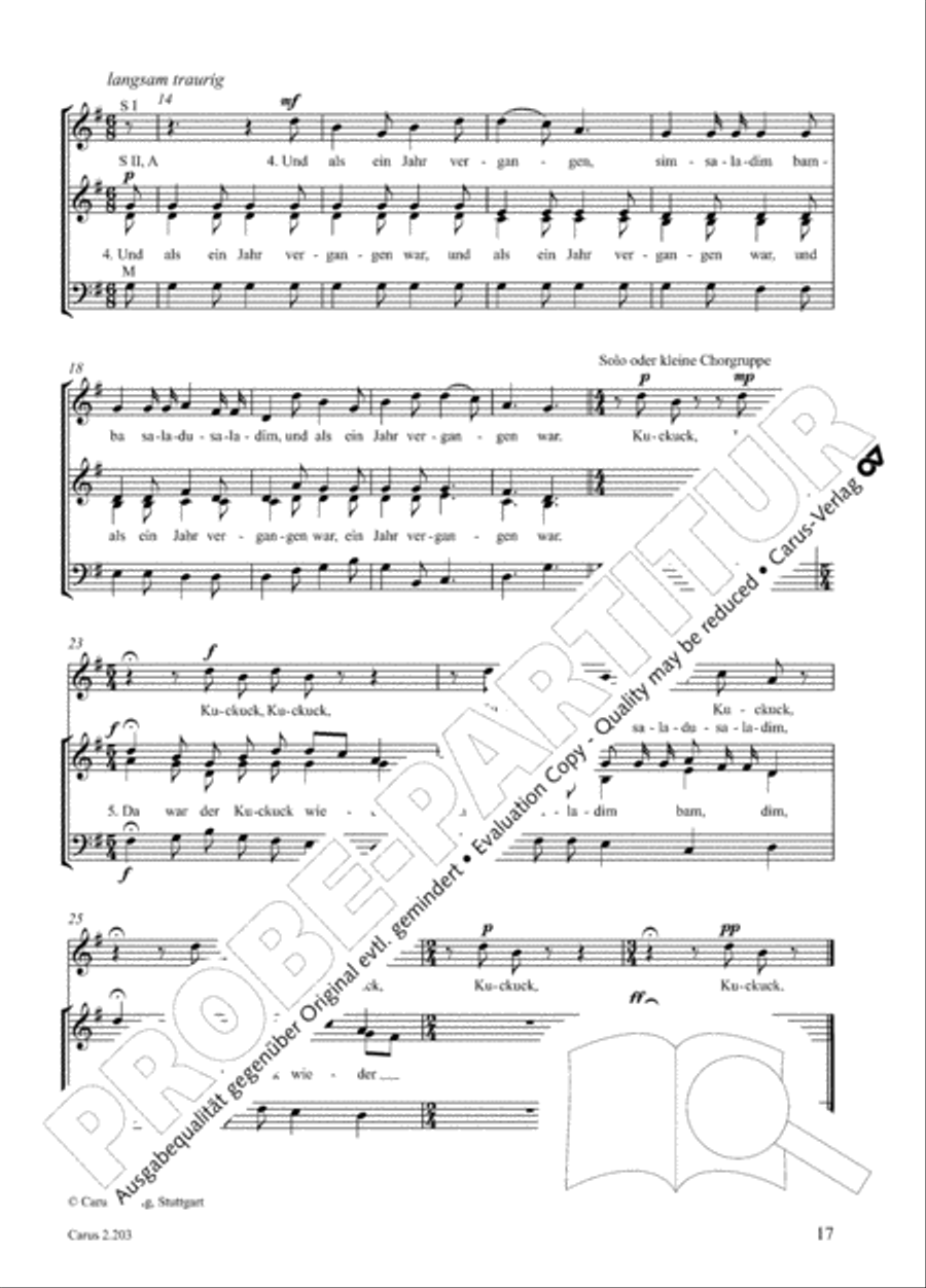 Loreley. Folk songs for choir (Loreley. Volkslieder fur Chor) Choir scores gallery preview page 24