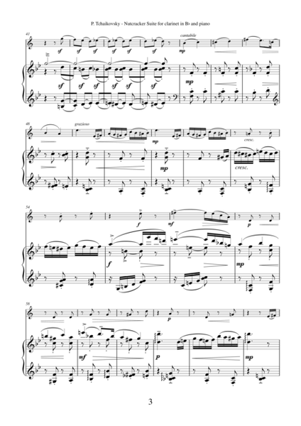 Nutcracker Suite by Pyotr Ilyich Tchaikovsky, arrangement for clarinet and piano