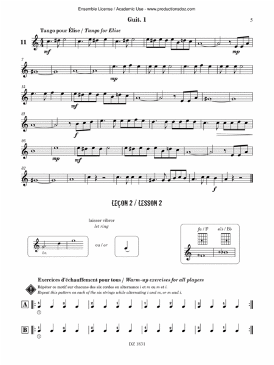 Ma guitare, mon band (guit. 1) vol. 2 Classical Guitar scores gallery preview page 5