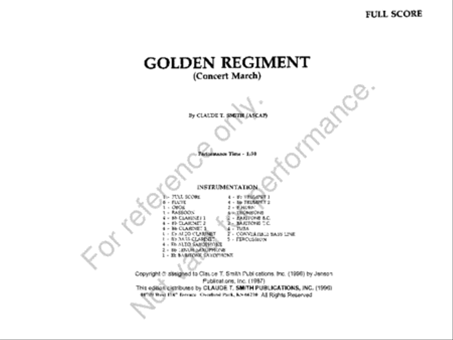 Golden Regiment Golden Regiment Concert Band scores gallery preview page 2