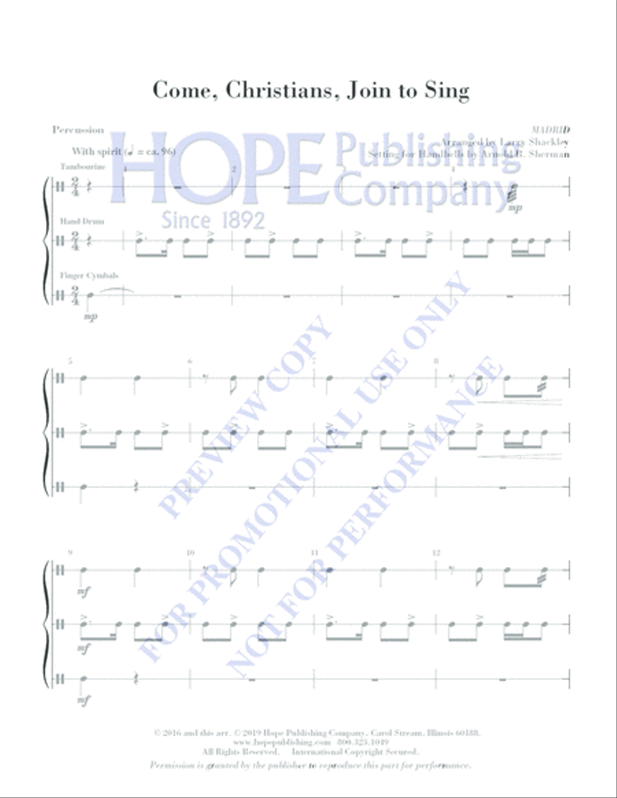 Come, Christians, Join to Sing Piano scores gallery preview page 19