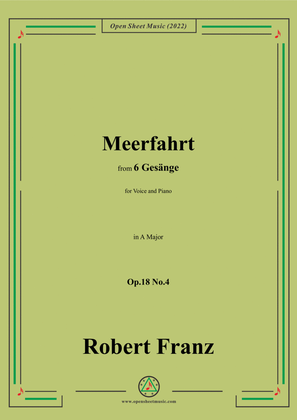 Book cover for Franz-Meerfahrt,in A Major,Op.18 No.4,for Voice and Piano